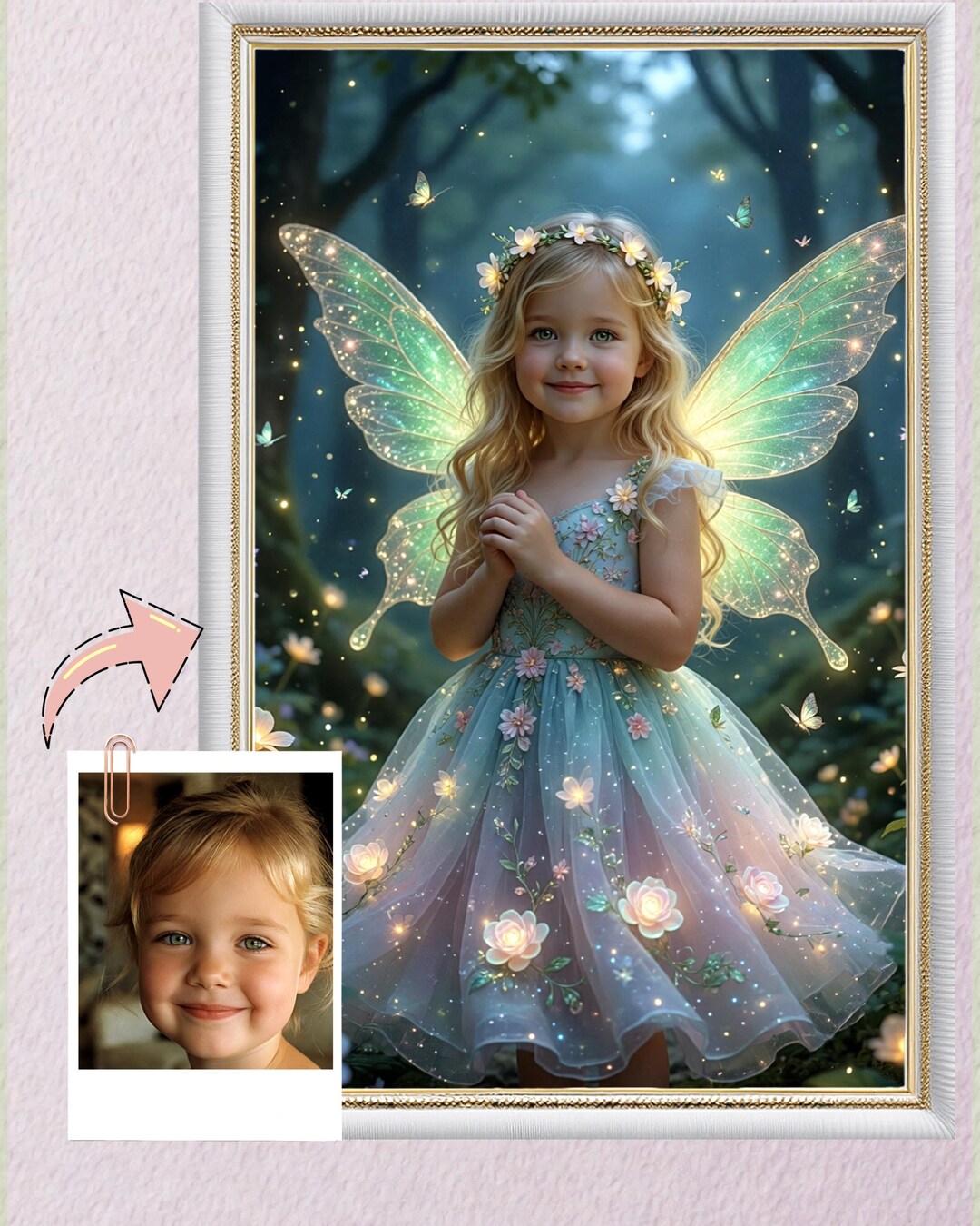 Personalized Princess Portrait | Custom Photo for Girls | Personalized ...