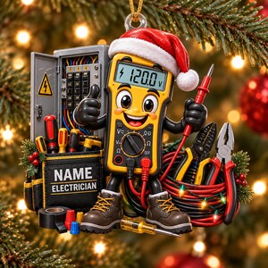 Custom Electrician Ornament 2026, Personalized Multimeter Acrylic Ornament, Electrician Gift, Christmas Tree Decor, Keepsake