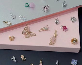Auténtica cuenta Pandora grande de mariposa calada / Charm de Disney Lady the Cocker Spaniel / Lista para regalar con caja gratis