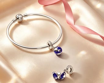Sterling Silver Charm Bangle – DIY Beaded Jewelry, Compatible with Pandora Style Charms