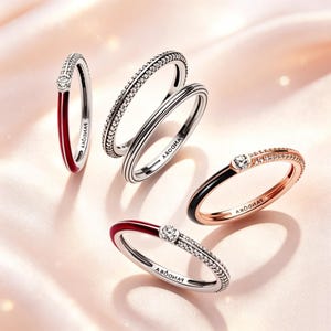 Getextureerde sterlingzilveren bandring, minimalistisch stapelbaar, ring voor koppels, inclusief geschenkverpakking