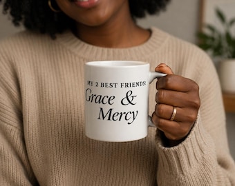 Grace & Mercy Mug: Inspirational Faith Coffee Cup, Ceramic