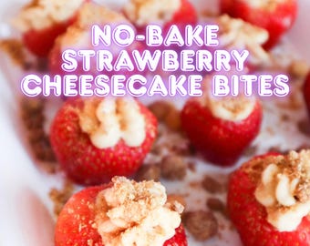 Ricetta per mini cheesecake senza cottura con fragole e burro di arachidi (download in formato PDF digitale)