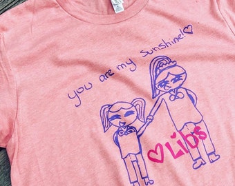 Turn Your Children's Artwork in a Custom Shirt! Custom Children’s Artwork Tee Gift