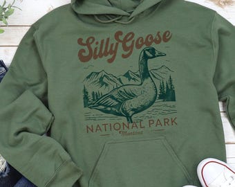 Silly Goose National Park Hooded Sweatshirt - Porch Goose Fan Club - Cozy Hoodie