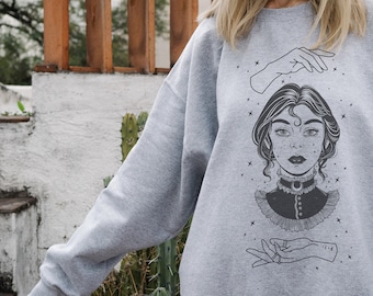 Oversized Wednesday Themed Crewneck Sweatshirt - Gildan Brand