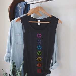 Women&#39;s Chakra Muscle Tank - Bella Canvas - Workout Tank - Yoga