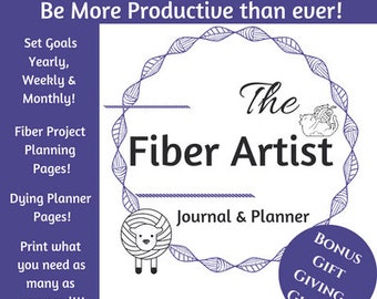 ファイバーアーティストジャーナルプランナー！生産性を最大限に高めましょう！ニードルフェルティング、紡績、染色など、あらゆるファイバープロジェクトに対応！すべてのプロジェクトを記録しましょう！