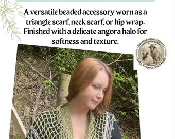 Beginner Summer Crochet Pattern & Video Tutorial Neck Scarf, Hip Scarf or Shawlette! Easy Versatile Wearable PDF