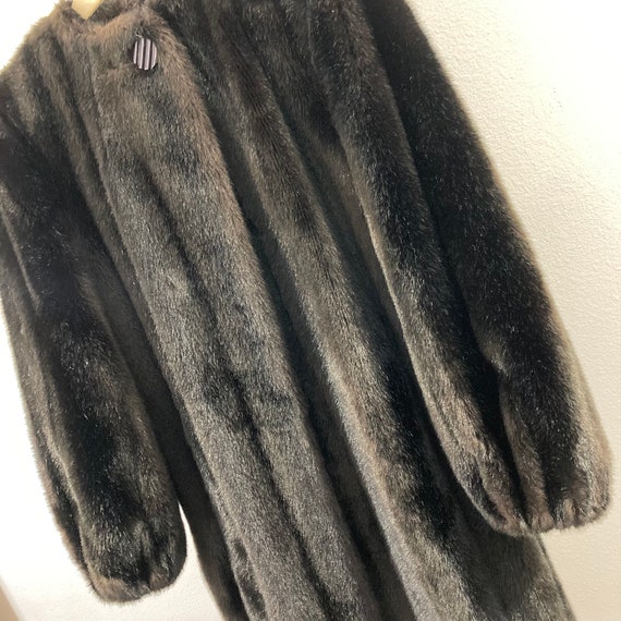 Vintage Retro Faux Fur Coat, Brown 1960’s Mod Faux Fu… - Gem