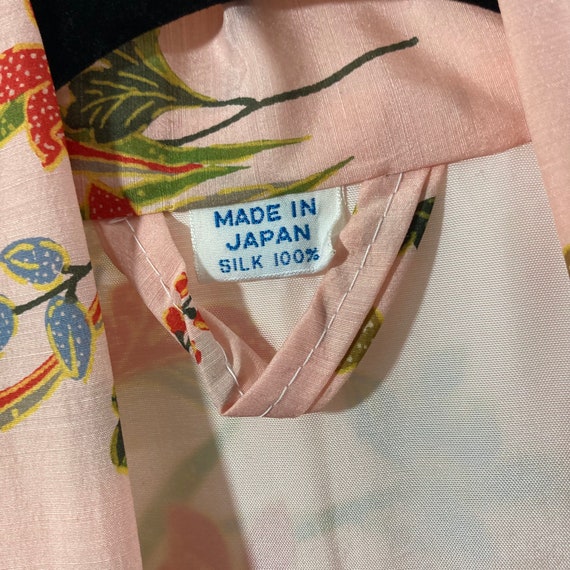 Vintage Kimono Robe- 100% Silk Pink Floral Japane… - image 9