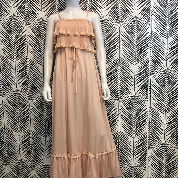 Vintage 1970’s Ruffle Maxi Dress, Vicky Vaughn - image 1