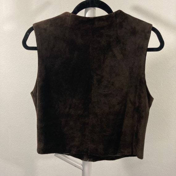 Vintage Brown Leather Vest, Shangaro West Suede T… - image 5