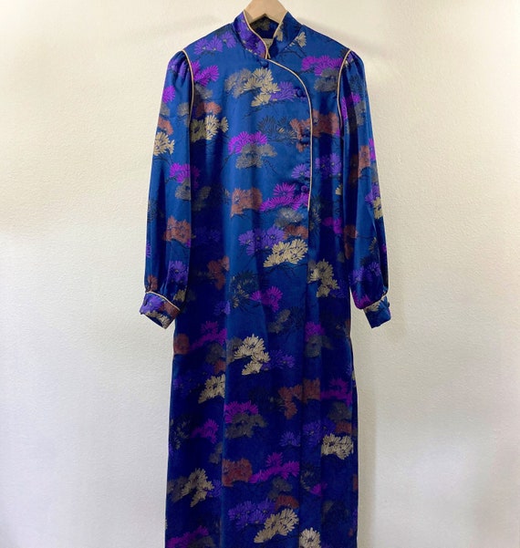 Vintage Christian Dior Silky Cheongsam Robe, Dres… - image 7