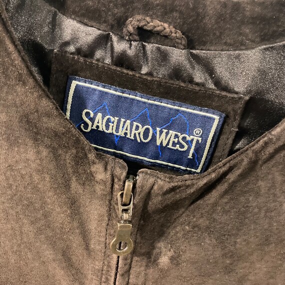 Vintage Brown Leather Vest, Shangaro West Suede T… - image 6