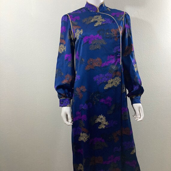 Vintage Christian Dior Silky Cheongsam Robe, Dres… - image 3
