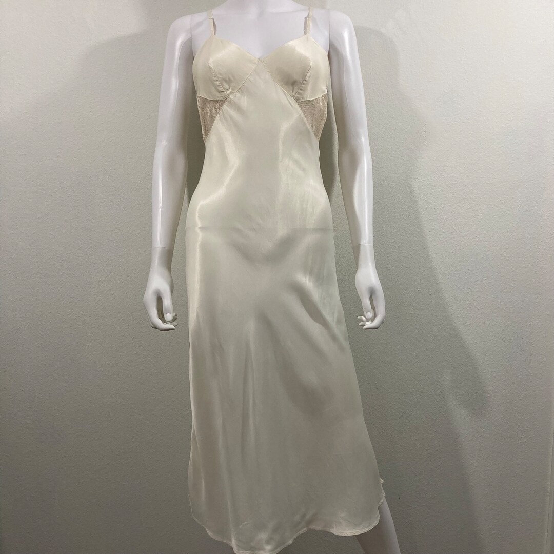 Vintage Kayser Silky Slip Dress Lace Cut Out Maxi Slip Dress Etsy