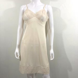 Retro Vanity Fair Slip Dress, Floral Mesh Trim, Vintage Lingerie,  Size Small