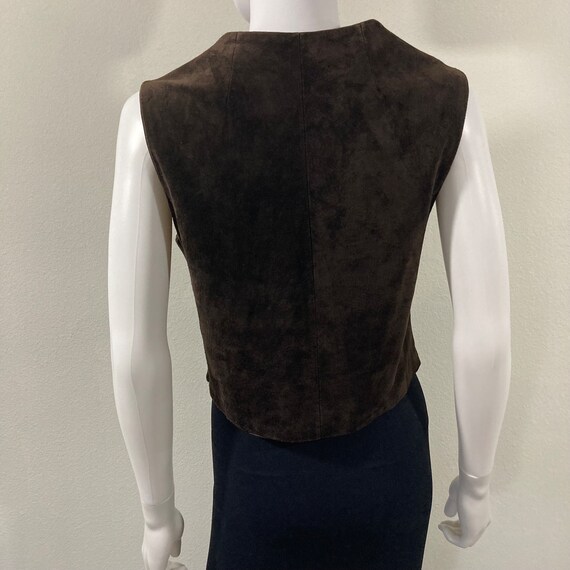 Vintage Brown Leather Vest, Shangaro West Suede T… - image 3