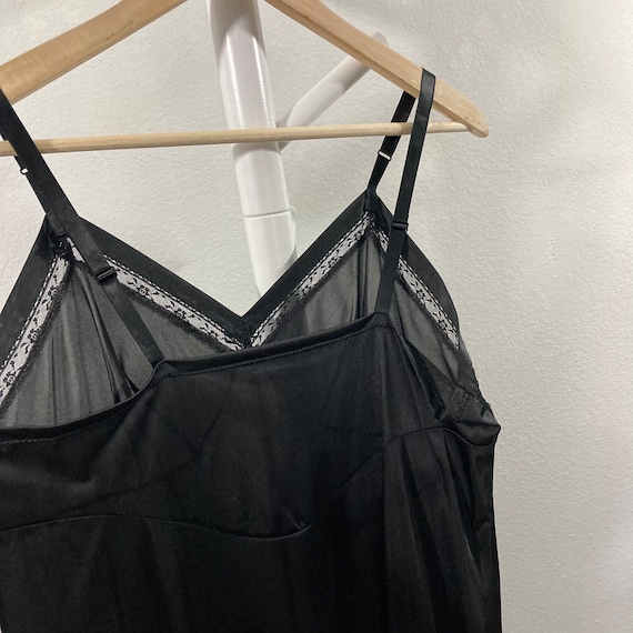 Retro Black Sheer Slip Dress, Vintage Lingerie, Size … - Gem