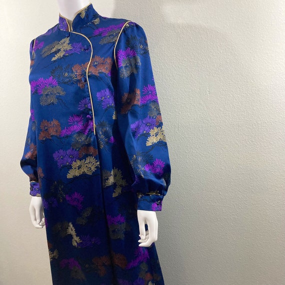 Vintage Christian Dior Silky Cheongsam Robe, Dres… - image 2