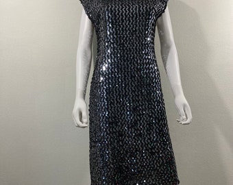 Vintage Disco Glam Sequin Dress- Size Medium
