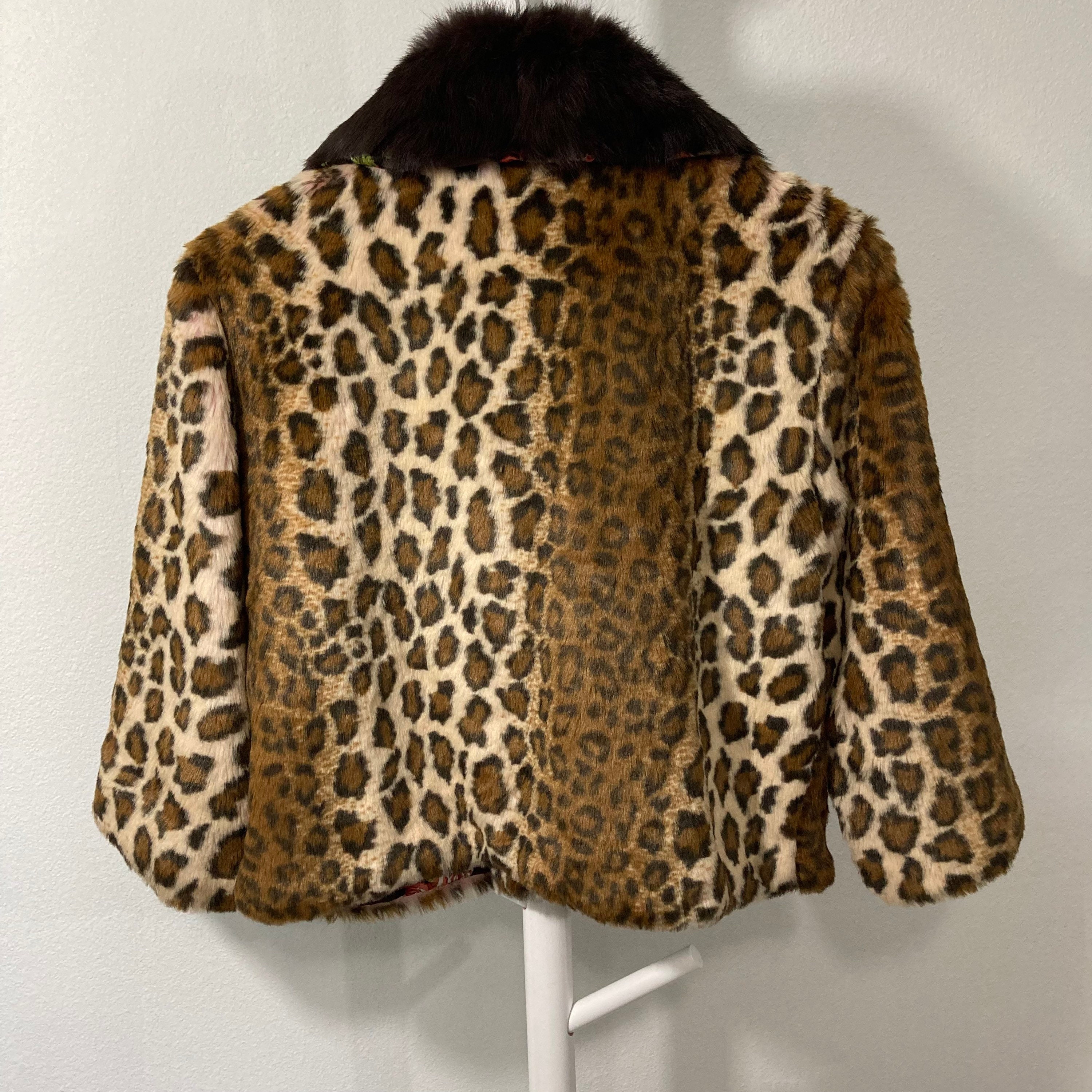 Vintage 1990s Betsy Johnson Animal Print Faux Fur Coat, Size Medium - Etsy