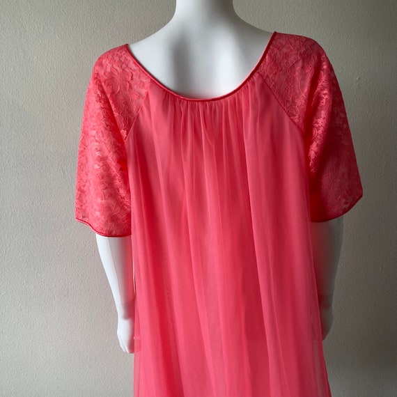 Vintage 1950’s Vanity Fair, Hot Pink, Sheer Mesh … - image 5