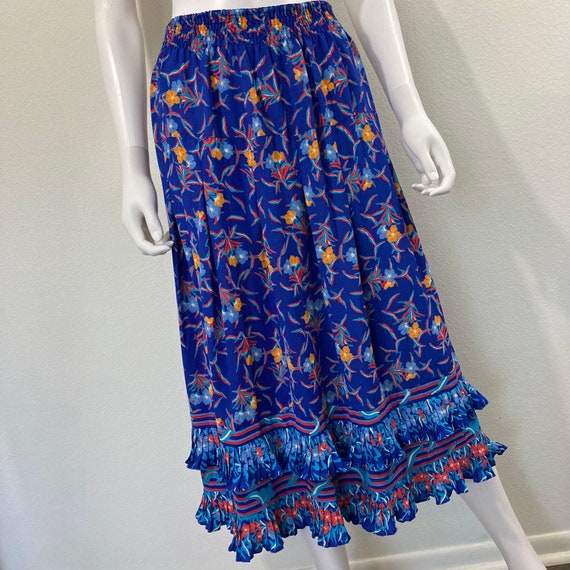 Vintage 80’s Diane Freis Floral Midi Skirt Size M… - image 2