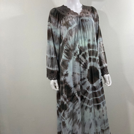 Vintage House Dress, Tie Dye Loungwear Dress, Nig… - image 1