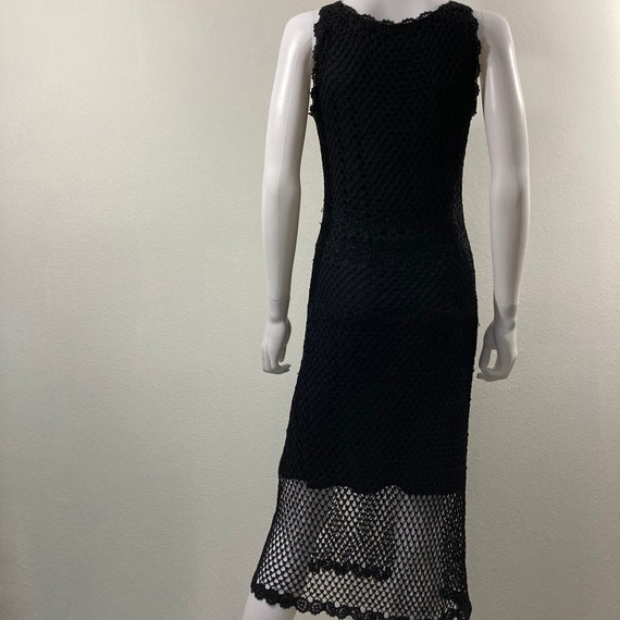 Vintage 1990’s Grunge Crochet Maxi Dress- Size Me… - image 4