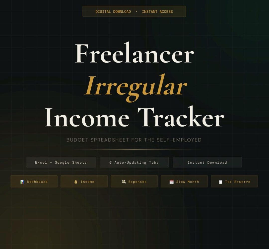 Irregular Income Sample Freelancer Irregular Income Tracker | Budget Spreadsheet for Self ...