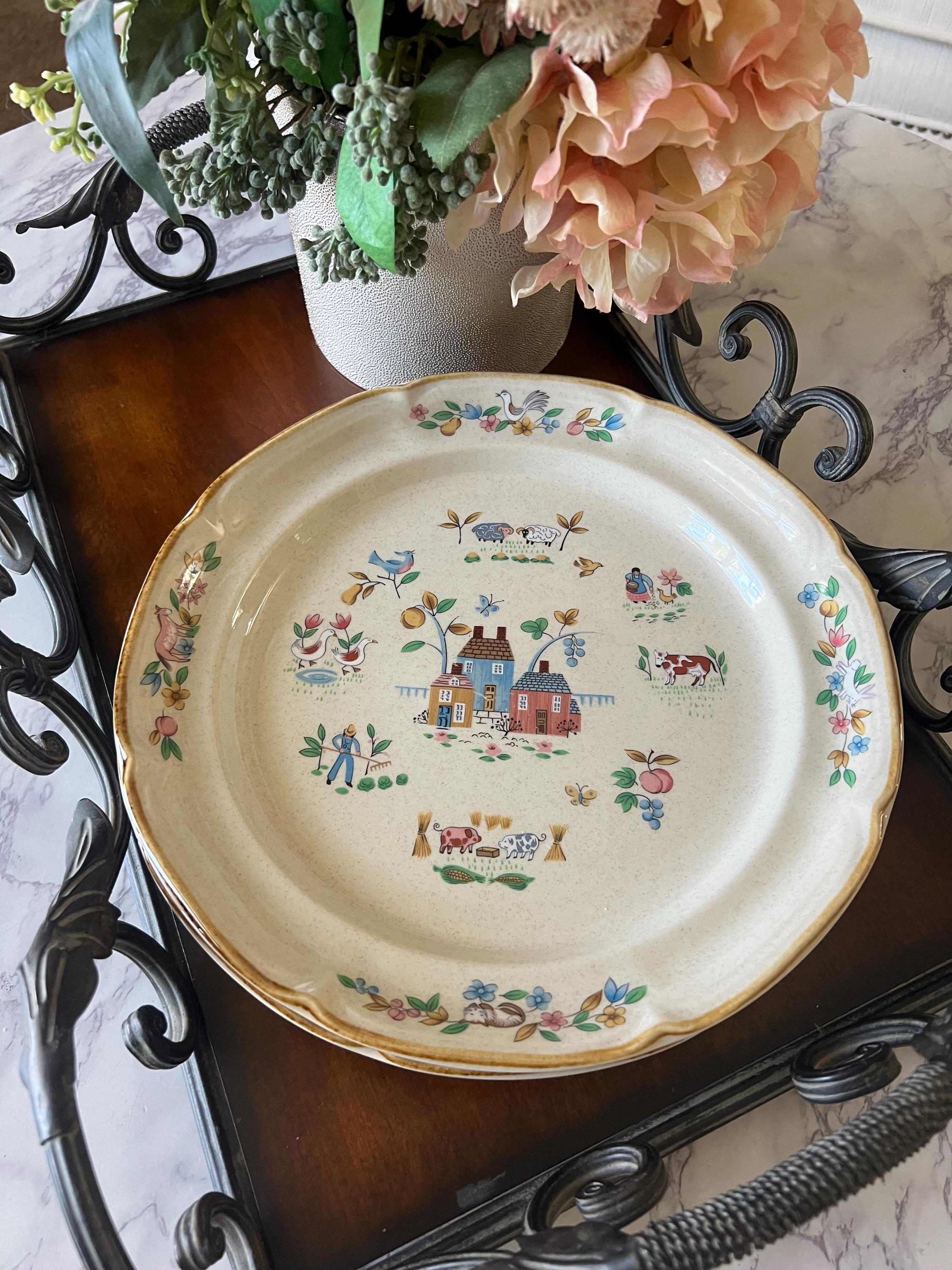 International Stoneware Plate Farm - Etsy