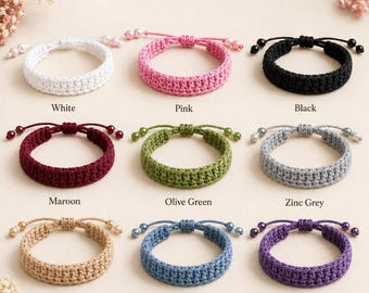 Crochet Bracelet Pattern PDF | Adjustable Friendship Bracelet (Instant Download)