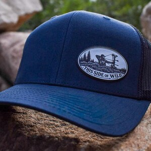 Bow Hunter Trucker Hat This Side of Wild Bowhunter Oval Patch Cap|Hunter Gift|Outdoor Apparel