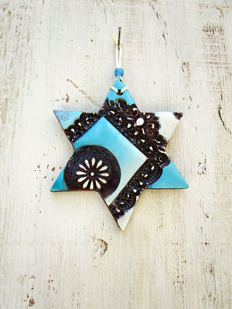 Star Of David Wall Hanging Pottery Jewish Home Decor Image 0