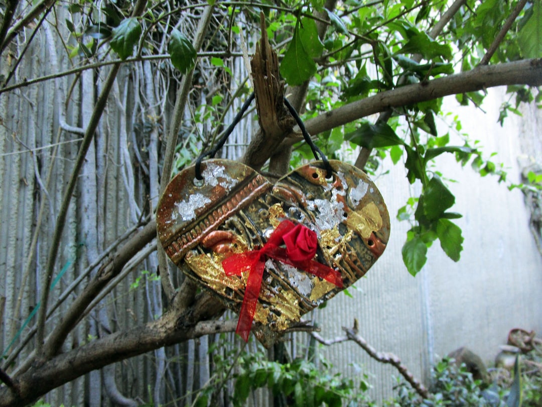 Ceramic Heart Wall Hanging Pottery Handmade Textured Wall Etsy