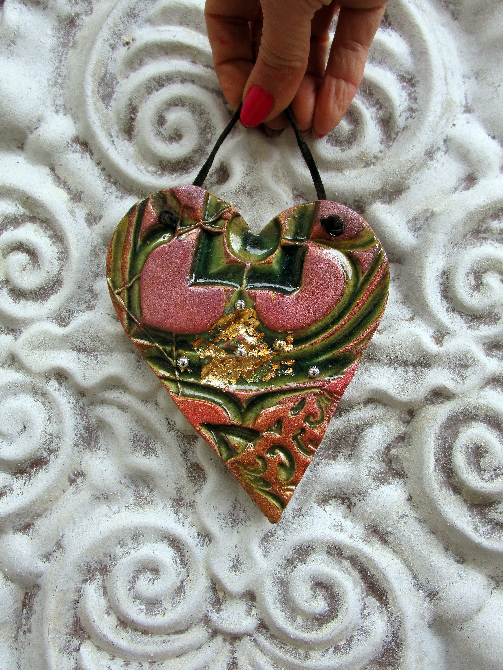 Ceramic Heart Wall Decor Handmade Pottery Home Decor. Etsy