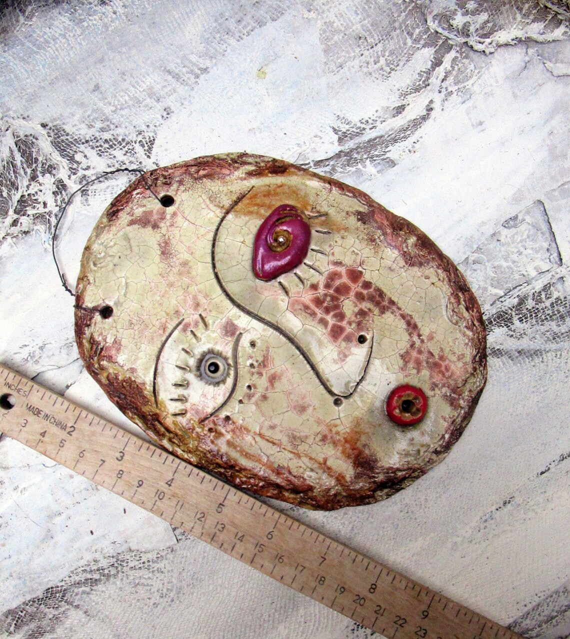 Pottery Face Mask Sculpture Wall Hanging 7.75 x Etsy