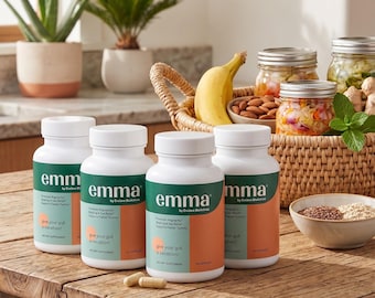 Pack of 4 Emma Gut Health Supplement (60 Capsules）- Digestive Support, Gas Relief, Leaky Gut natural supplements