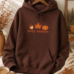 Sweat à capuche d'automne douillet, Sweat-shirt citrouille mignon, Sweat à capuche à l'esthétique automnale, Pull feuille d'érable, Cadeau d'automne pour elle