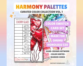 Harmony Palettes | Curated Color Collection | Printable Swatch Card Templates (digital download)