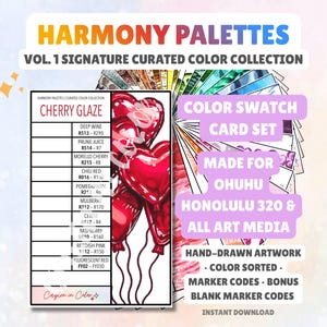 Paletas Harmony | Coleção de Cores Selecionadas Exclusivamente | Modelos de Cartões de Amostras Imprimíveis (download digital)