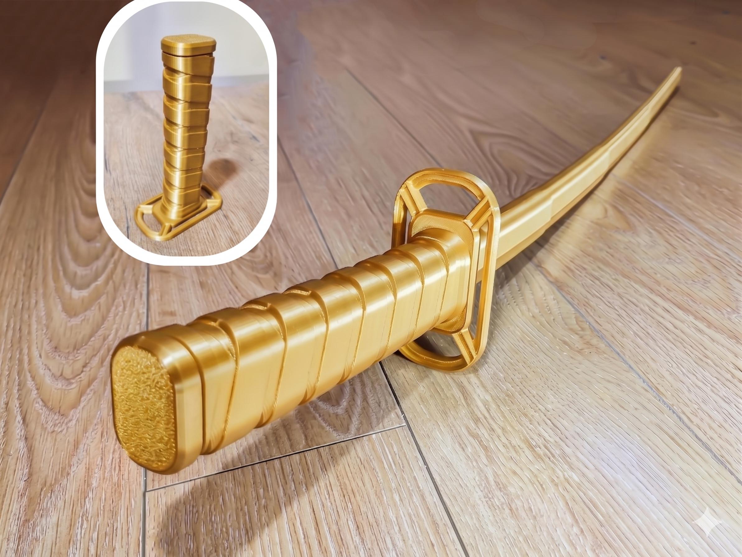 3D プリンター　日本刀　金　色　伸縮　刀 3d printed extending sword - Etsy 日本