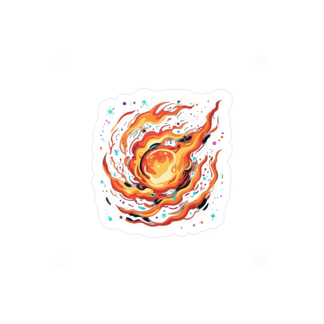 Fiery Comet Sticker Kiss-cut Vinyl Decal | Meteor Flame Vinyl - Etsy