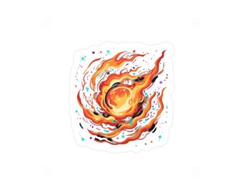 Fiery Comet Sticker Kiss-Cut Vinyl Decal | Meteor Flame Vinyl