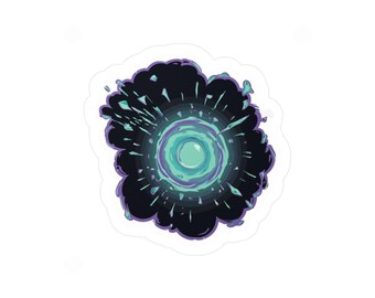 Teal Vortex Sticker Kiss-Cut Vinyl Decal | Swirl Portal Art