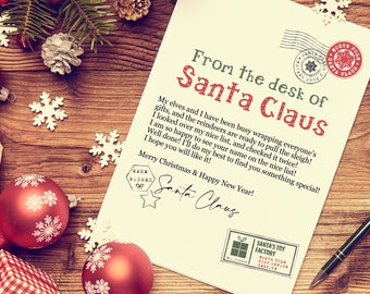 Descarga digital carta de Santa Claus - Santa Letter - Santa Claus Letter For Good Child on Nice List