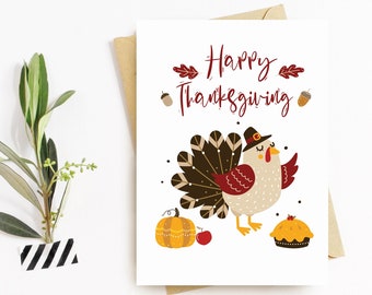 Happy Thanksgiving Card - Remerciez, remerciez