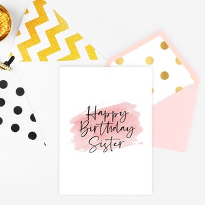 Sister Happy Birthday Greeting Card - Sis, Step-Sister, Sister, Half-Sister